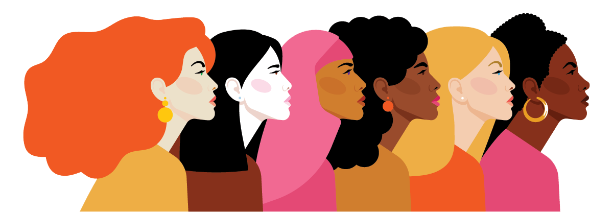 许多女性代表不同的人种和种族UA妇女研究项目