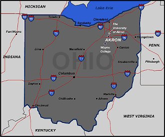 俄亥俄州地图